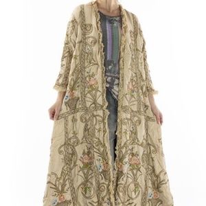 Magnolia Pearl Embroidered O'Leary Coat in Swedish White